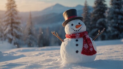 Obraz premium snowman on the snow