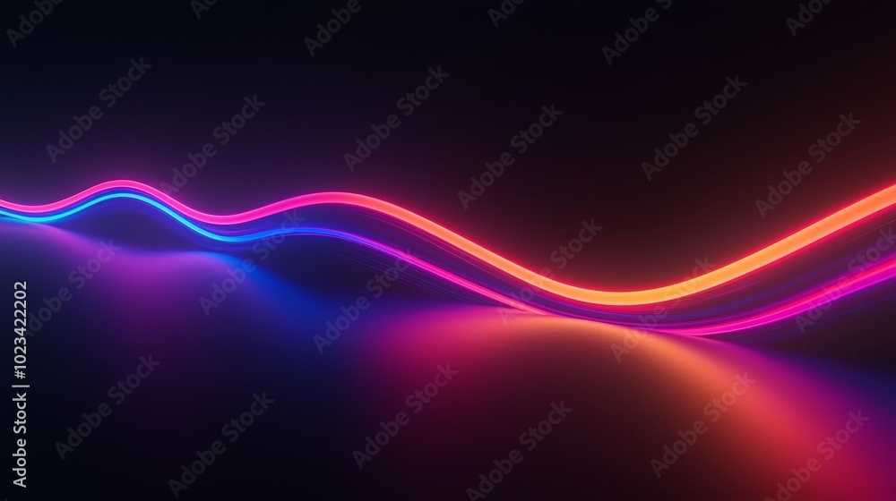 Fototapete abstract wavy line background 3d rendering. a modern and simple wallpaper with neon colors.