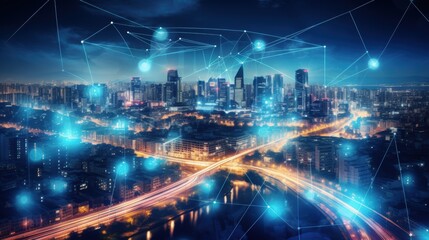Fototapeta premium 5G, 6G, Big data wireless network, high speed internet, cloud computing or connect diagram technology, Data storage, service, synchronize, online, financial, Connectivity global, smart city, Gen AI