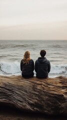 Serene Therapy Session by the Seaside with Two People