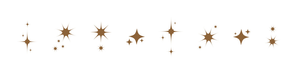 Stars. Star shapes. Sparkle vector icons. Shine symbol