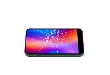 Broken Smartphone with Colorful Gradient Background - 3:2 Aspect Ratio