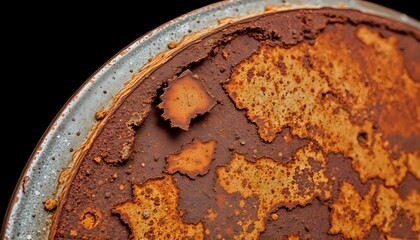 Vintage Rustic Metal Circle Close-Up, Weathered Textured Background