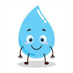 cute smile expression of water drop cartoon character