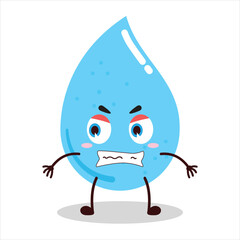 cute angry expression of water drop cartoon character