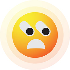 Sad Sun Emoji, Bad Mood Sun Emotion Icon Illustration