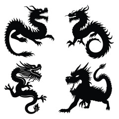 Dragon monster animal design silhouette