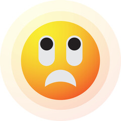 Sad Sun Emoji, Bad Mood Sun Emotion Icon Illustration