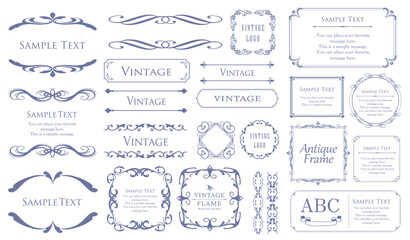 クリスマスのフレームデザインセット