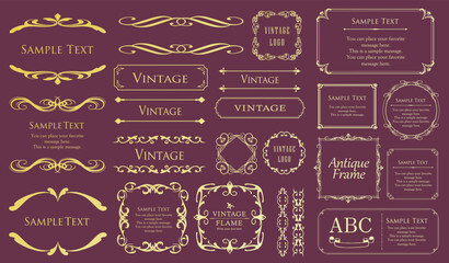 クリスマスのフレームデザインセット