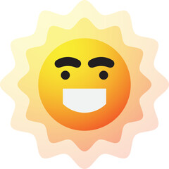 Smile Sun Emoji, Happy Sun Emotion Emoticon Icon Illustration