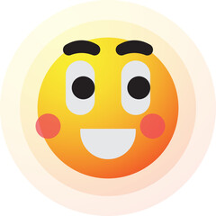 Fototapeta premium Smile Sun Emoji, Happy Sun Emotion Emoticon Icon Illustration