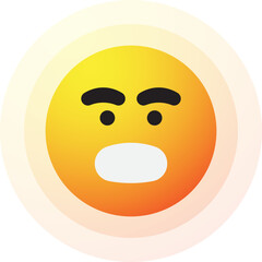 Sad Sun Emoji, Bad Mood Sun Emotion Icon Illustration
