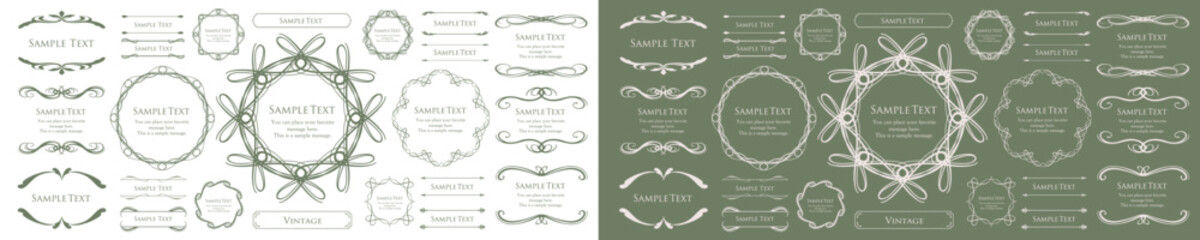 クリスマスのフレームデザインセット