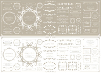 クリスマスのフレームデザインセット