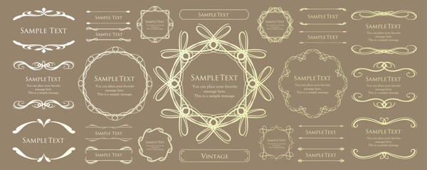 クリスマスのフレームデザインセット