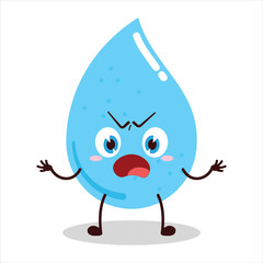 cute why expression of water drop cartoon character