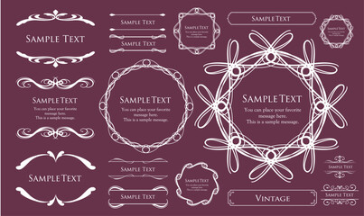 クリスマスのフレームデザインセット