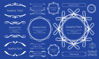 クリスマスのフレームデザインセット