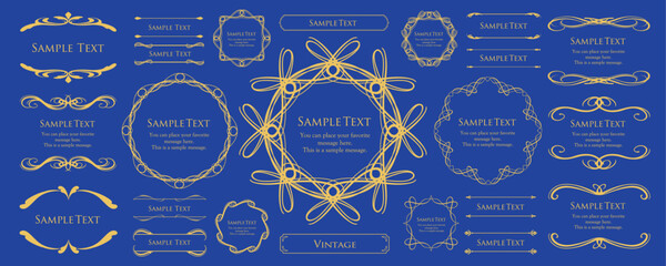 クリスマスのフレームデザインセット