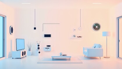 Modern Pink Living Room with Natural Light & Greenery