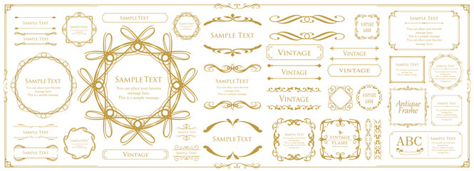 クリスマスのフレームデザインセット