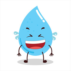 cute laugh out loud expression of water drop cartoon character