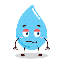 cute silent expression of water drop cartoon character