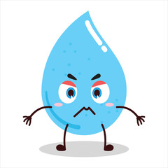 cute irritated expression of water drop cartoon character