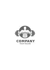Fitness logo, gym, dumbbell, muscle, health, wellness, athletic