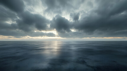 Obraz premium Dark Stormy Clouds Above Ocean Background Illustration