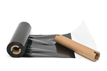 Black roll wax ribbon for thermal transfer printer in core