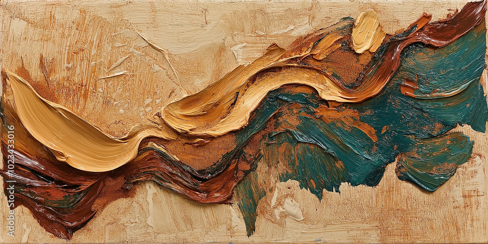 Aufkleber abstract oil painting creating dynamic flowing shapes