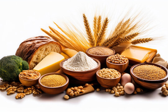 alimentos que contienen gluten, tacc, concepto de buena alimentacion, celiaco celiaquia prevencion