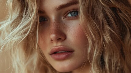 Naklejka premium Close-up of Blonde Hair