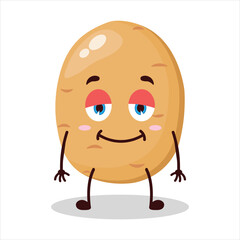 cute nope expression of potato cartoon character