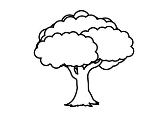 Icono negro de árbol frondoso en fondo blanco