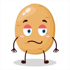 cute silent expression of potato cartoon character