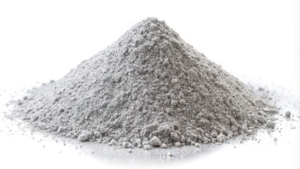 Heap of silver powder dust isolated on white background