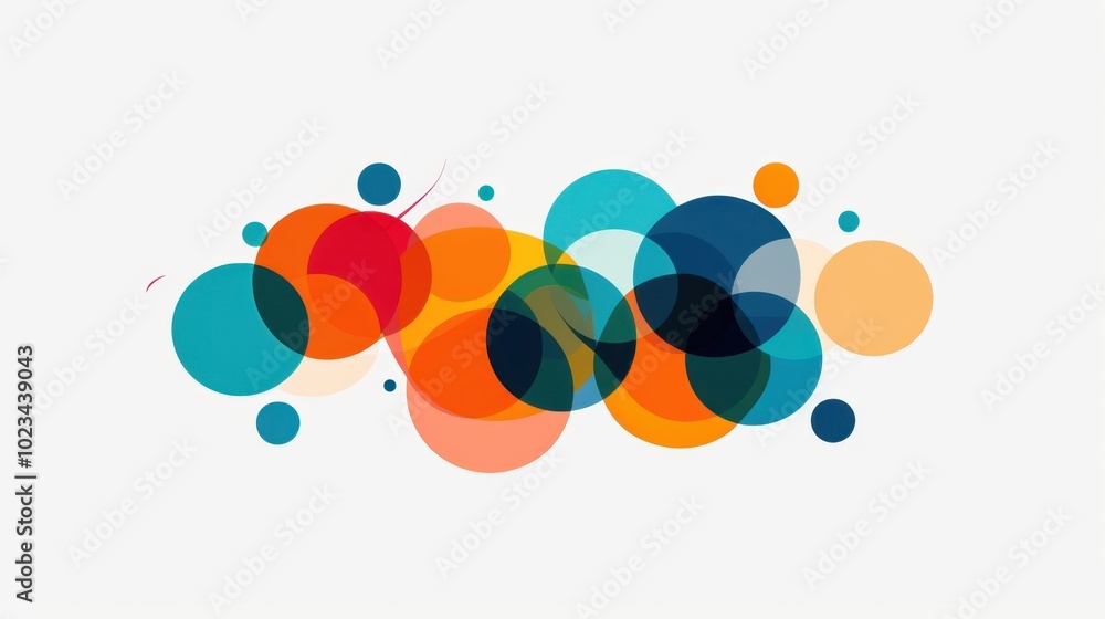 Wall mural colorful abstract circles on a smooth background