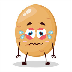 cute upset expression of potato cartoon character