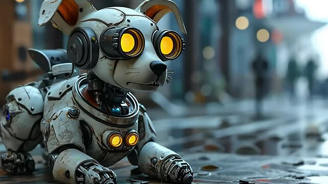 futuristic robot dog. Created with Generative AI.