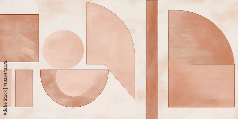 Poster abstract modern geometric shapes creating stylish composition