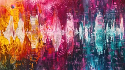 Vibrant Abstract Sound Wave Patterns in Colorful Design