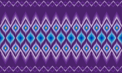 Abstract purple background. Abstract ethnic ikat fabric pattern vector illustration. Seamless pattern in Aztec tribal style. 