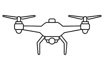 Drone line art vector, drone camera icon outline drawing vector illustration	