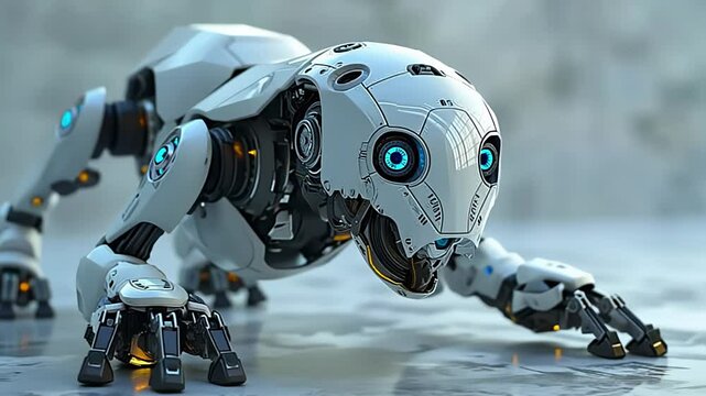 futuristic robot dog. Created with Generative AI.