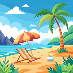Beach landscape illustration
