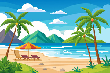 Beach landscape illustration