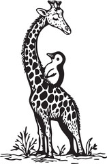 giraffe and penguin